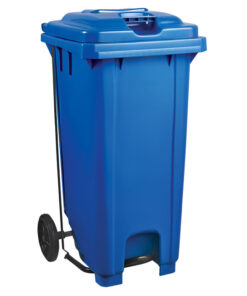 Wheelie Bin - Foot Operated Pedal Bin - 120L - Plastic - Blue - 0241