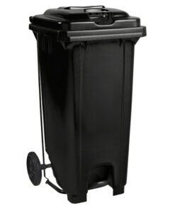 Wheelie Bin - Foot Operated Pedal Bin - 120L - Plastic - Black - 0240
