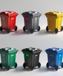 Red 240 liter wheelie bin
