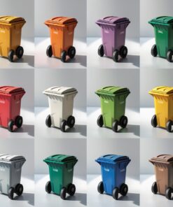 White 120 liter wheelie bin