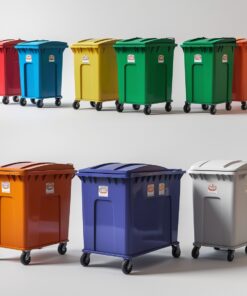 Red 120 liter wheelie bin