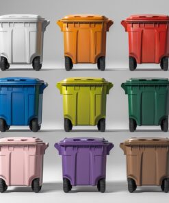 Pink 120 liter wheelie bin