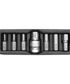 Hex Bit Socket Set - Chrome Vanadium - 1/2" Connector - Standard Length - 7 Piece - YT-0412