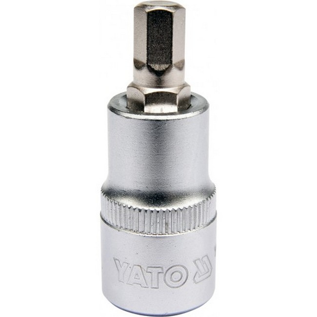 Hex Bit Socket - Chrome Vanadium - 1/2" Connector - Standard Length - HEX 8 x 50mm - YT-04384