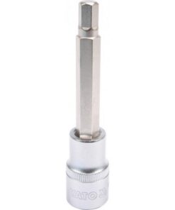 Hex Bit Socket - Chrome Vanadium - 1/2" Connector - Long - HEX 8 x 100mm - YT-04394