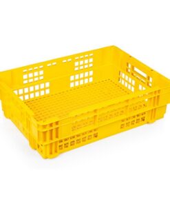 Heavy Duty Freezer Nesting Crate - Plastic Box - Vented Base and Sides - 62.5 x 45 x 17 cm - Virgin Material - HACCP - PI-730-virgin