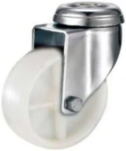 Castor Wheels - Polypropylene - Bolt Hole - Swivel - White - 100mm - TOOC416