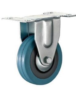 Castor Wheels - Blue Rubber - Fixed Wheel - 50mm - TOOC425