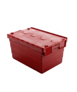 Crate - Security Container - Plastic ALC - Attached Hinged Lid - 18L - 40 x 30 x 24cm - Red - (MOQ 500) - ALC-240-Red