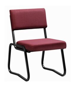 Office Chair - Economy Side - No Arms - Square Tube - Sleigh - 88 x 60 x 60 cm - SE017-burgundy