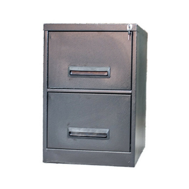 Steel Office Filing Cabinet - 2 Drawer File - 71 x 47 x 63 cm - 2FC01-grey
