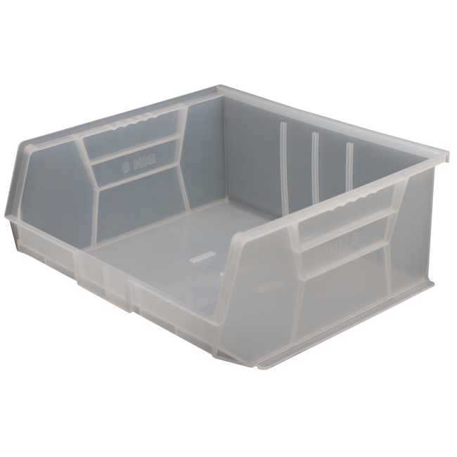 Stack & Hang Parts Storage Bin - Small Plastic Container - Size 8 - 37.5 x 42 x 18 cm - Clear - BIN-8-CLEAR