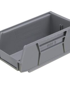Stack & Hang Parts Storage Bin - Small Plastic Container - Size 3 - 19 x 10.5 x 7.5 cm - Grey - BIN-3-GREY