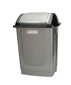 Contour 50L Rectangular Plastic Dust Bin - Square Swing Lid - Colour Options - Pack of 5