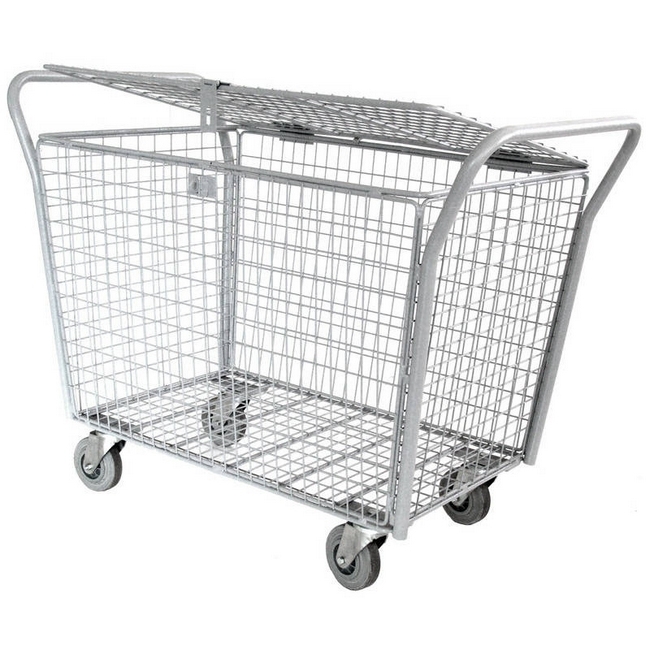 Steel Parcel Trolley - With Lid - Lockable - 110 x 65 x 94cm