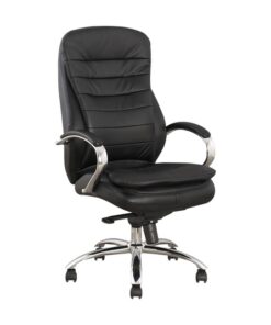 High Back Office Chair - Faux Leather - Luvitt - Frontal Pivot - Gas Height - Black