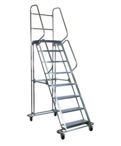 Mobile Safety Step Ladder - Mounty Rollstep - 14 Step - 4.35m High