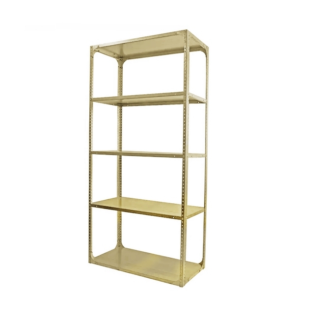 Bolted Shelving Steel Bay 5 Shelves - Uni-Angle - Five Shelf Kit - Painted - 213.4 x 91.4 x 45.7 cm