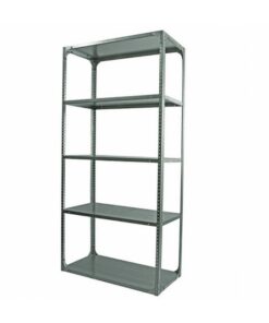Bolted Shelving Steel Bay 5 Shelves - Uni-Angle - Five Shelf Kit - Galvanised - 365.8 x 91.4 x 76.2 cm