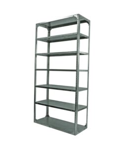 Bolted Shelving Steel Bay 7 Shelves - Uni-Angle - Seven Shelf Kit - Galvanised - 365.8 x 91.4 x 45.7 cm