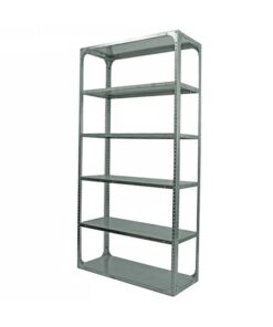 Bolted Shelving Steel Bay 6 Shelves - Uni-Angle - Six Shelf Kit - Galvanised - 304.8 x 91.4 x 45.7 cm