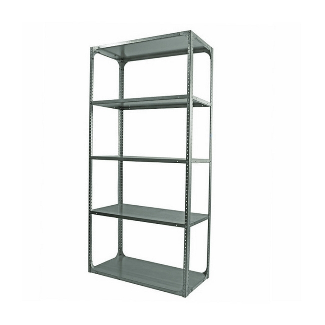 Bolted Shelving Steel Bay 5 Shelves - Uni-Angle - Five Shelf Kit - Galvanised - 304.8 x 91.4 x 30.5 cm