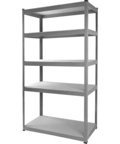 Matlock Standard Duty Shelving - Steel & Plywood - 5 Shelves - Grey - 100kg UDL Capacity - 40 x 101 x 183 cm