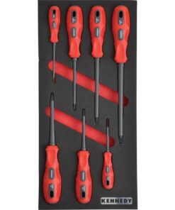 Kennedy VDE Dual Grip Screwdriver Set - 7 Pieces - with 1/3 Width Foam Tool Control Inlay for Tool Chests