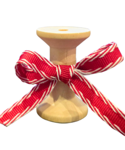 No 194- Diagonal Striped White & Red 10mm