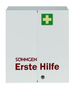 W.Söhngen First Aid Cabinet ROM Industry Norm Filled, DIN 13169, Steel Sheet, White, 404 x 462 x 170 mm