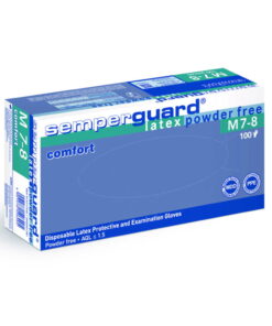 Semperit Disposable Gloves Size M 7-8 Semperguard Latex Comfort Natural White Powder-Free Pack of 100