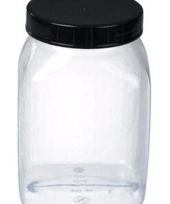 Bürkle Wide Neck Jar Square 1000 ml PVC, with Lid