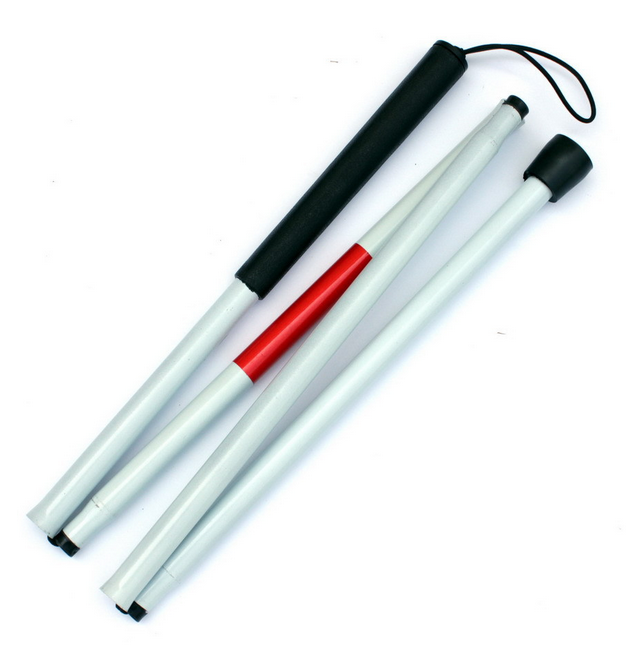 Mobility Folding White Cane for Vision Impaired and Blind People 123cm 4-sections