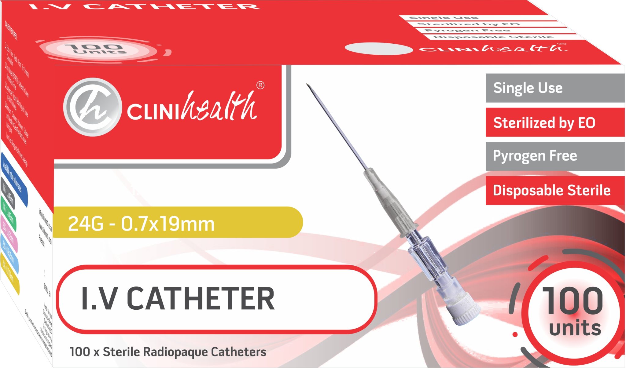 IV Catheter 24G without port and wings – 100s