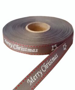 No 193 – Merry Christmas 20mm – Taupe, Light Grey & Red