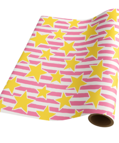 Star-Striped – Pink & Yellow – Giftwrap (50m x 50cm)