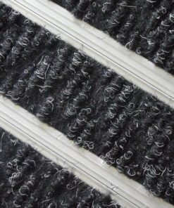 Heavy Duty Mat System - Dm Aluminium Linking Joints - Berber Point Insert - 3mm Foam Backing - 12mm High - per m2 - Charcoal - DMA010001