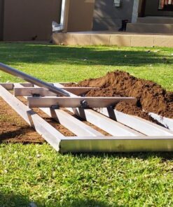 Lawn Leveller Rake - Aluminium - 98 x 45 x 186cm - L001