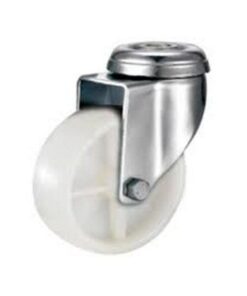 Castor Wheels - Nylon - Bolt Hole - Swivel - White - 50mm - TOOC466