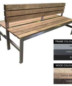 Slimline Bench - Steel and Wood - Adj. Feet - 45x180x98cm - Colour Options - SLBD4641PC