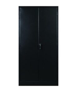 Steel Stationery Cupboard - Metal Storage Cabinet - 4 Shelves - Black - 180 x 90 x 35 cm - SC350BK-black