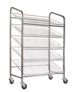 Wire Mesh Bread Trolley - Mobile - 5 Tier - Electroplated - 153 x 110 x 58cm