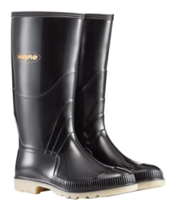 Wayne Gumboot Mens Knee L Black/Ivory Size 6