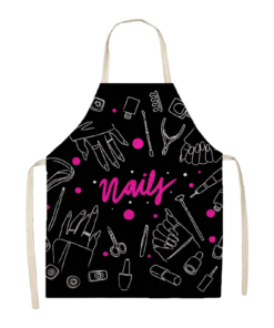 Pink & Black Glam Nails Apron