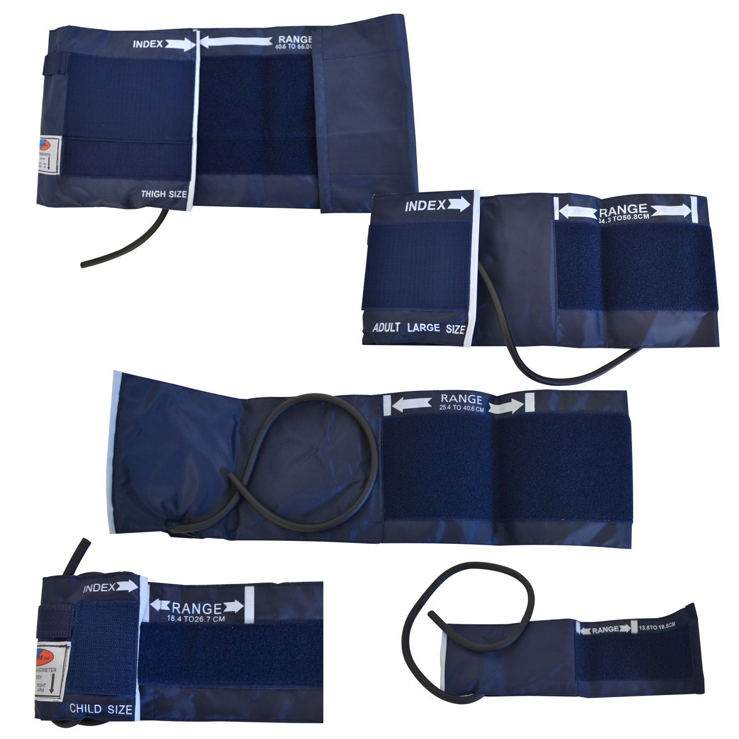 Blood Pressure Cuff - Single Tube Bladder, Various Sizes