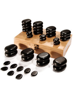 Professional hot stone set with wooden storage box | 36pc